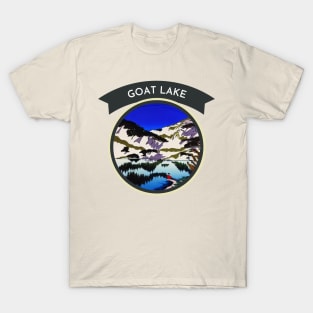 Retro Goat Lake with Beautiful Scenic View For Backpackers T-Shirt